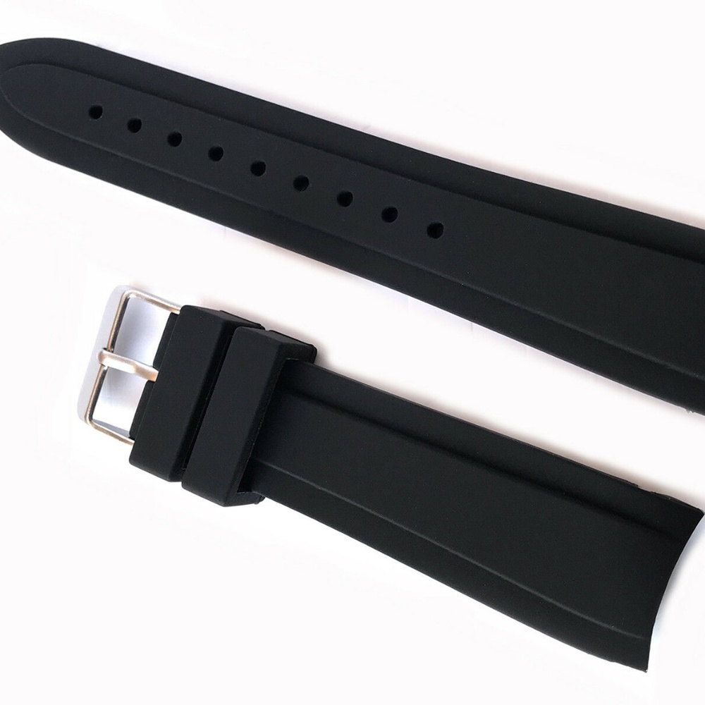 20mm Rubber curved Watchband Strap with buckle